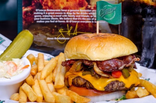 olearys burger offers free food for kids