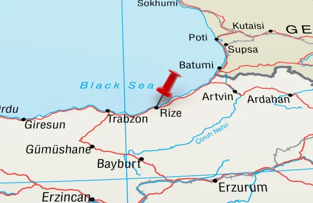 North eastern cities of Turkey on Map, Trabzon, Rize, Artvin